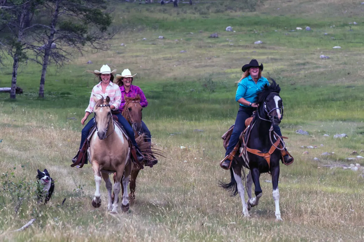 Family fun while enjoying a luxury horseback riding adventure in British Columbia