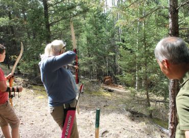 Cross-terrain archery at Siwash Lake