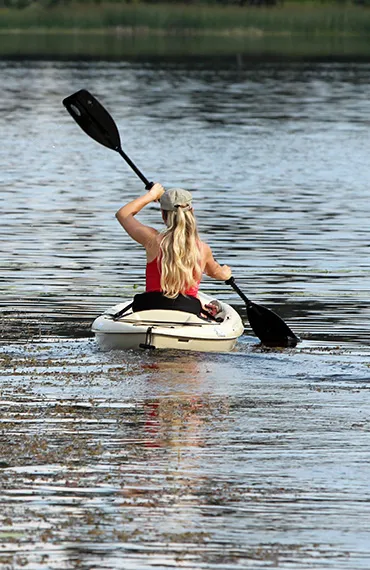 Kayaking on shimmering Siwash Lake