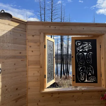 Outdoor shower at Star Camp